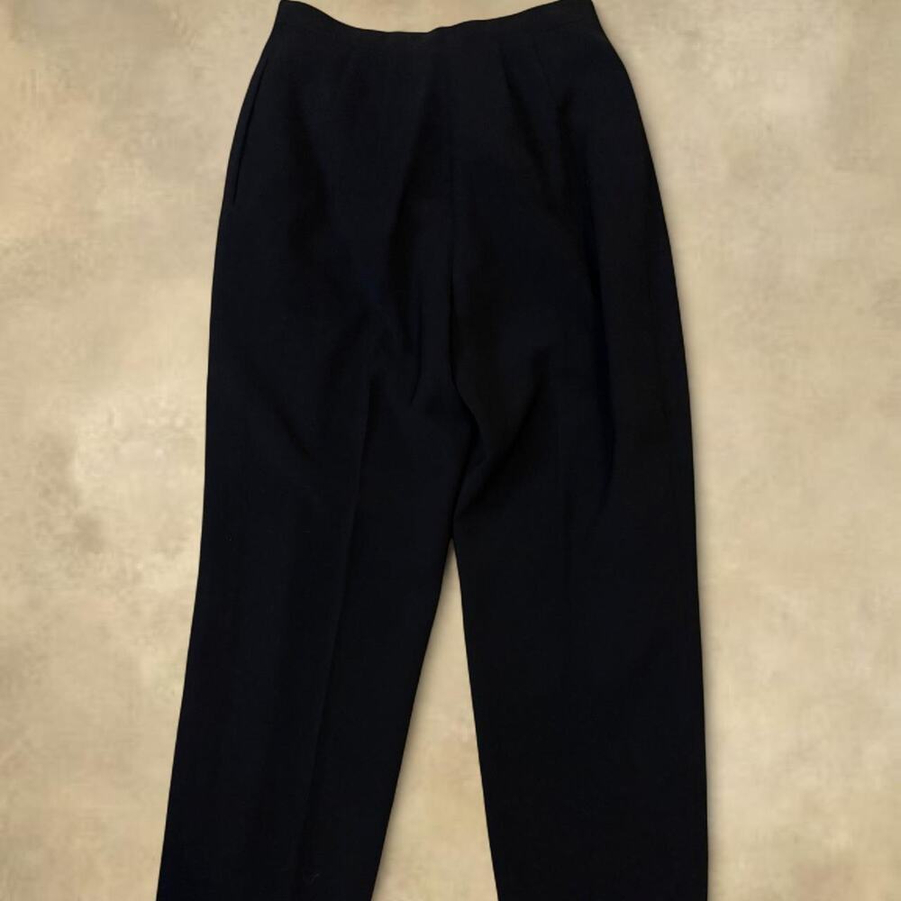 Kasper ASL Petite Womens Black Pleated High Rise Straight Leg Dress Pants 2P - Picture 3 of 6